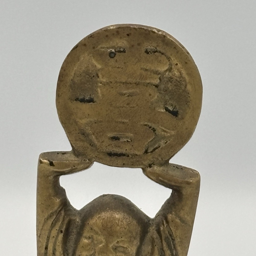 VINTAGE‎ BRASS BUDDHA BELL TRIUMPHANT BUDDA FIGURINE LUCKY BELL - Picture 4 of 12